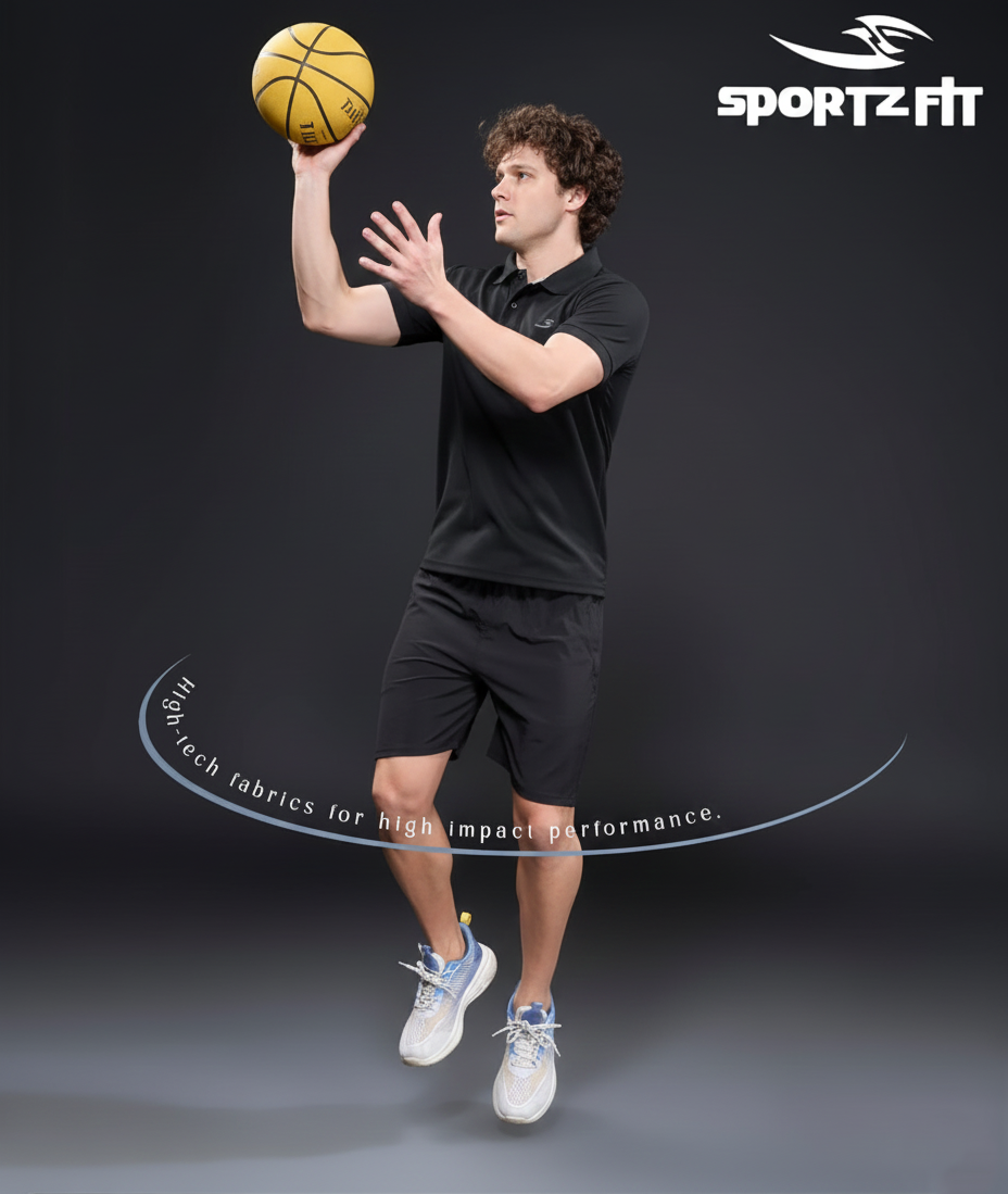 Men Collar Neck T-Shirt  | Black | XL |  SBT03